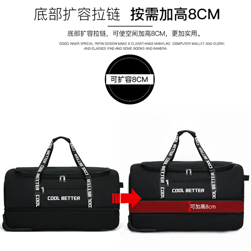 Large Capacity Tie Rod Bag Men - Foldable Rolling Luggage Bag ulasan dan harga