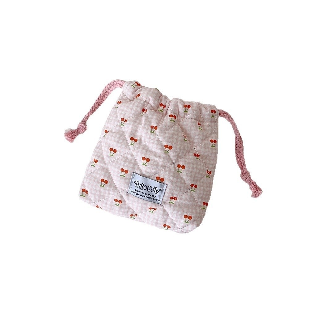 New Cherry Drawstring Pouch Mu - Cosmetic Bags ulasan dan harga