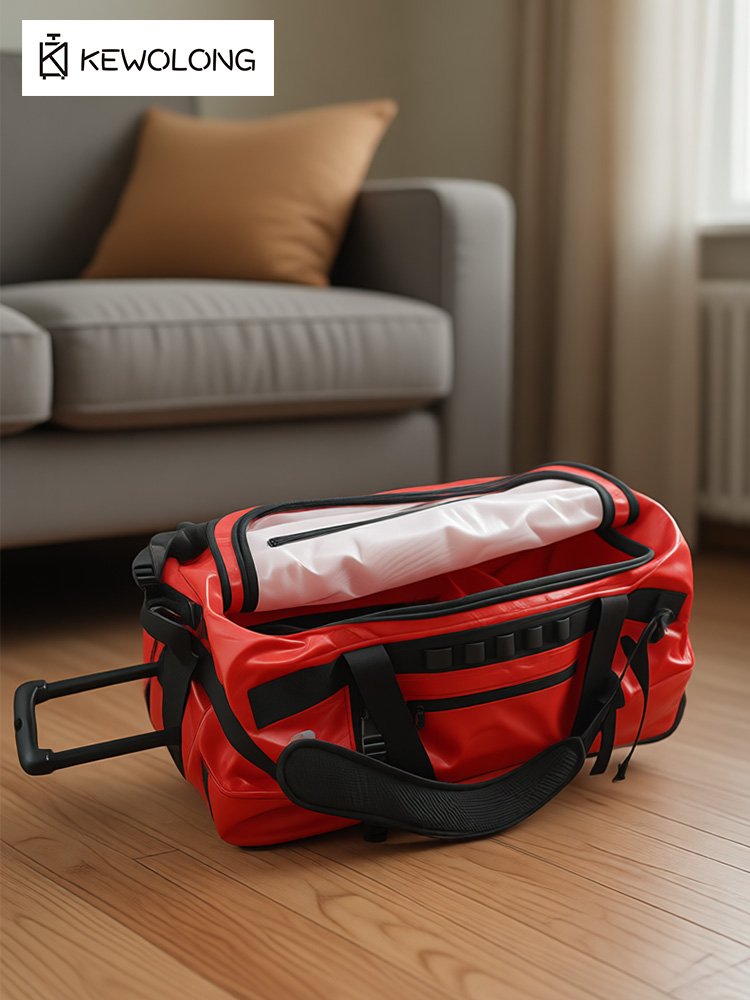 PVC Waterproof 90L Large Rolli - Foldable Rolling Luggage Bag ulasan dan harga
